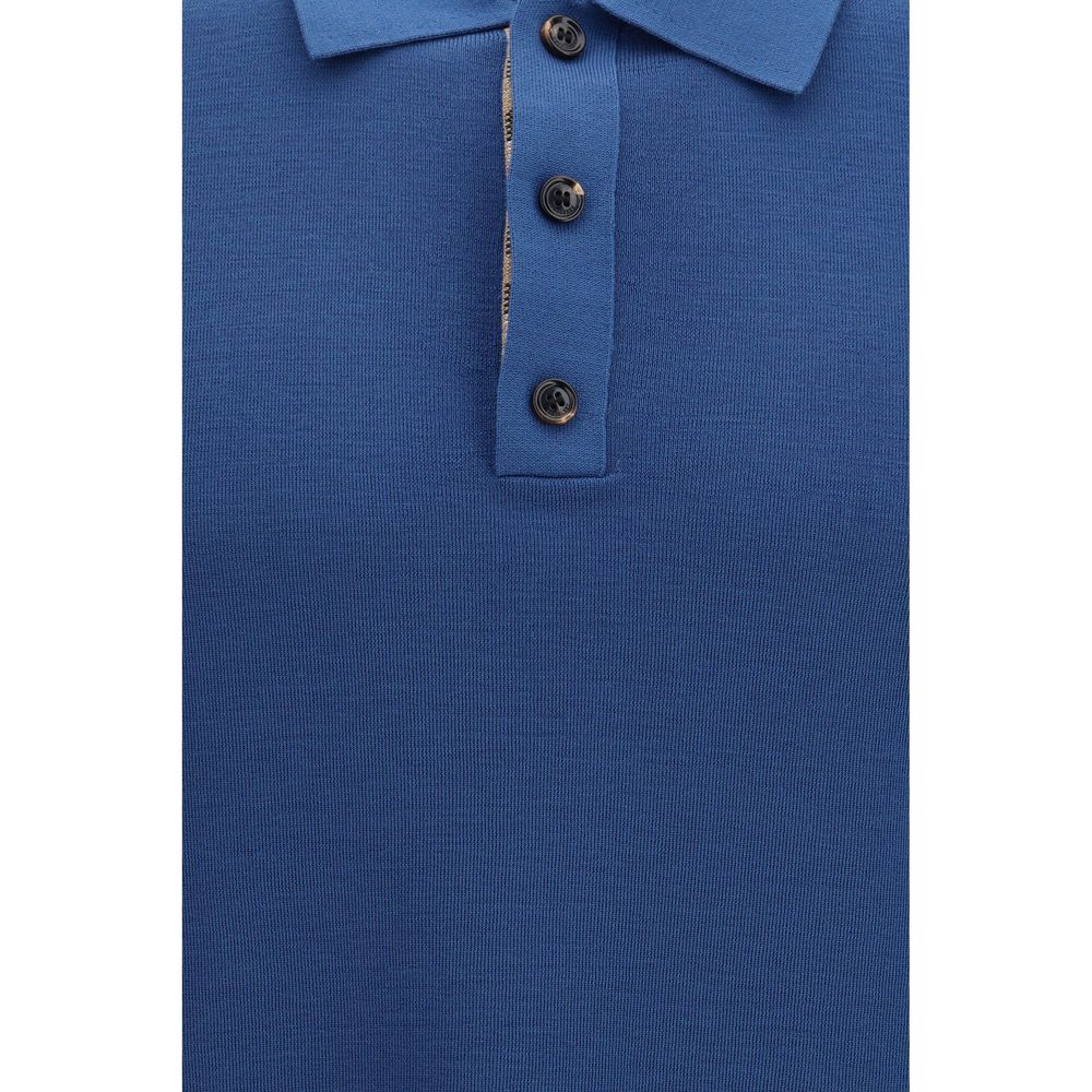 Camiseta polo Burberry de lana azul Aries con ovejas