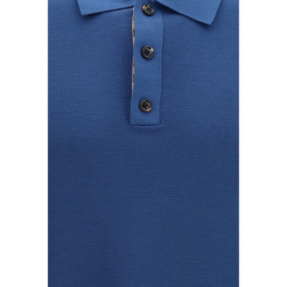 Camiseta polo Burberry de lana azul Aries con ovejas
