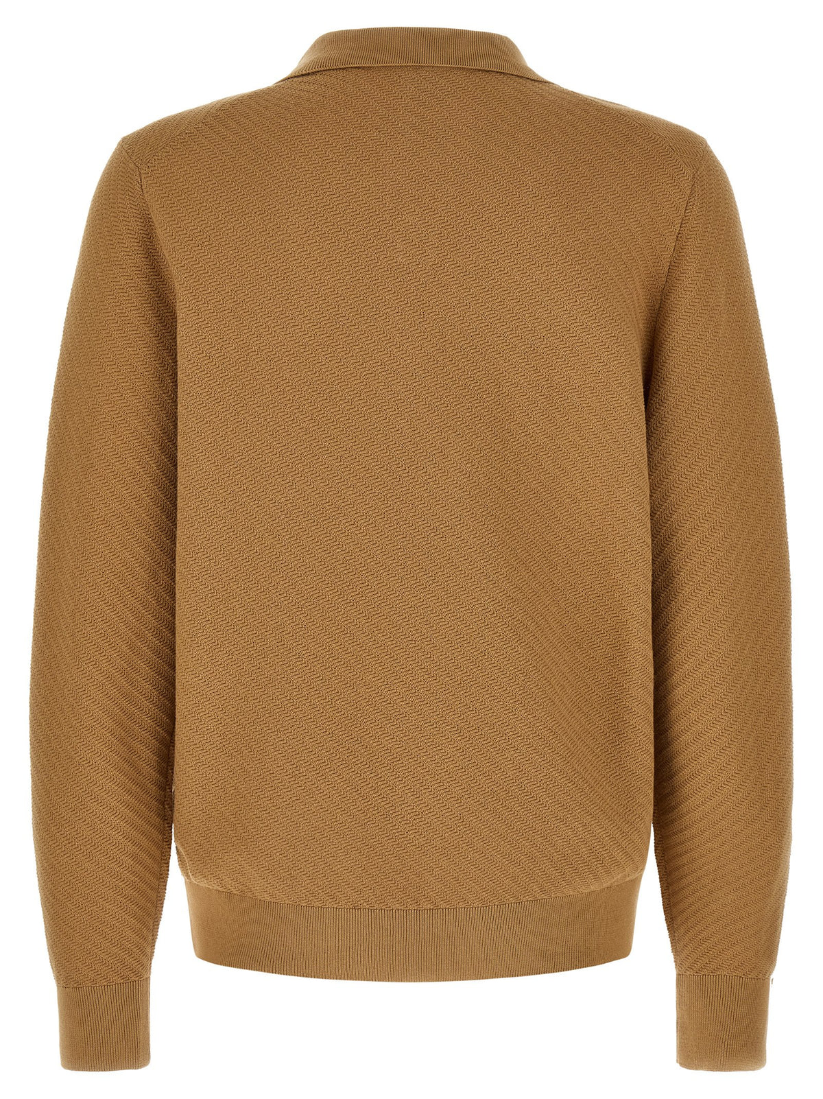 Hugo Boss Polo en coton marron avec motif diagonal en relief Modèle H Lomarino