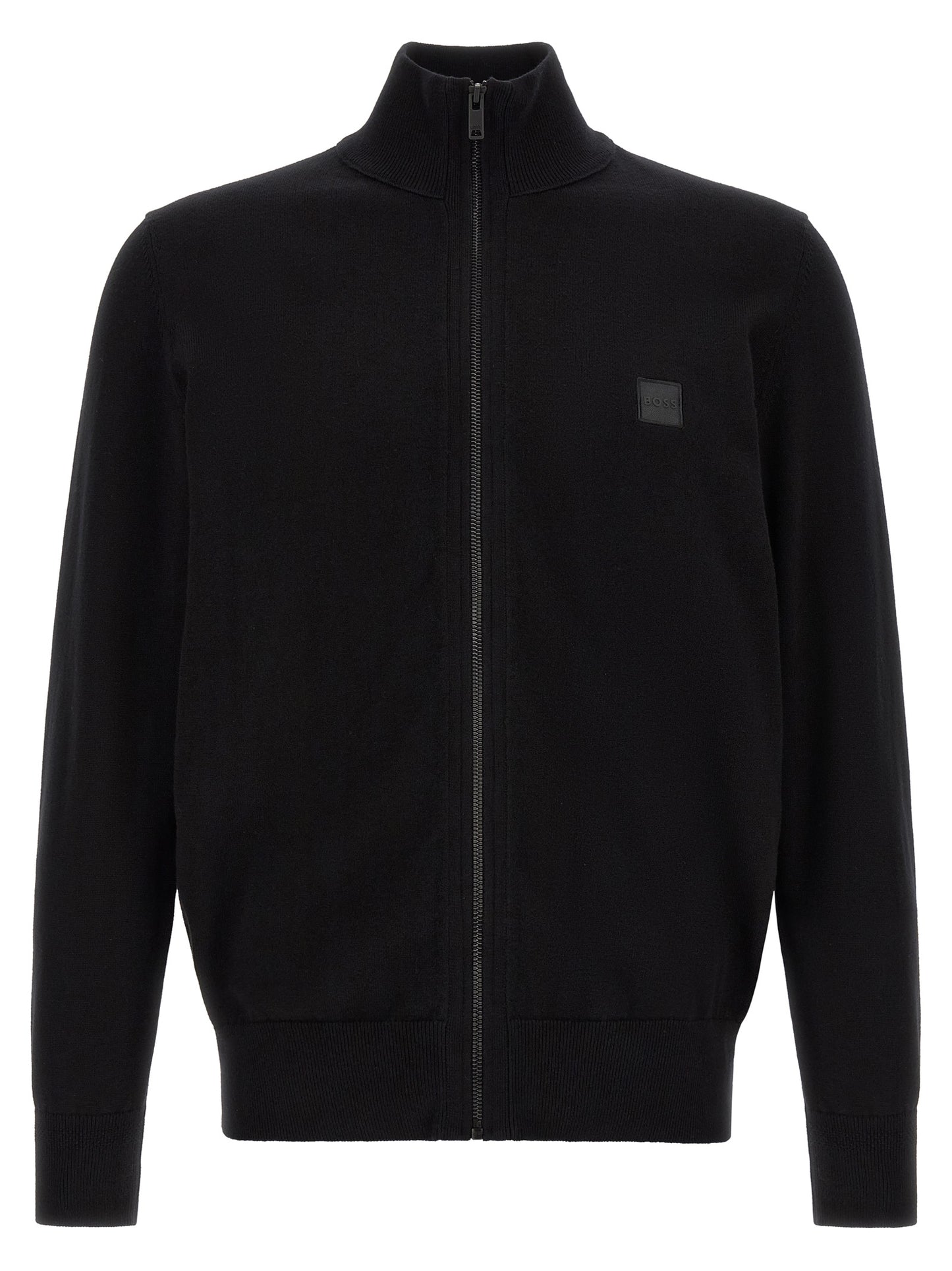 Cardigan en coton noir Hugo Boss