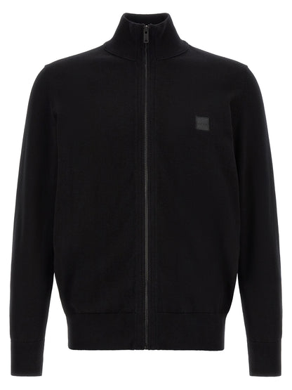 Cardigan en coton noir Hugo Boss