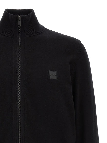 Cardigan en coton noir Hugo Boss