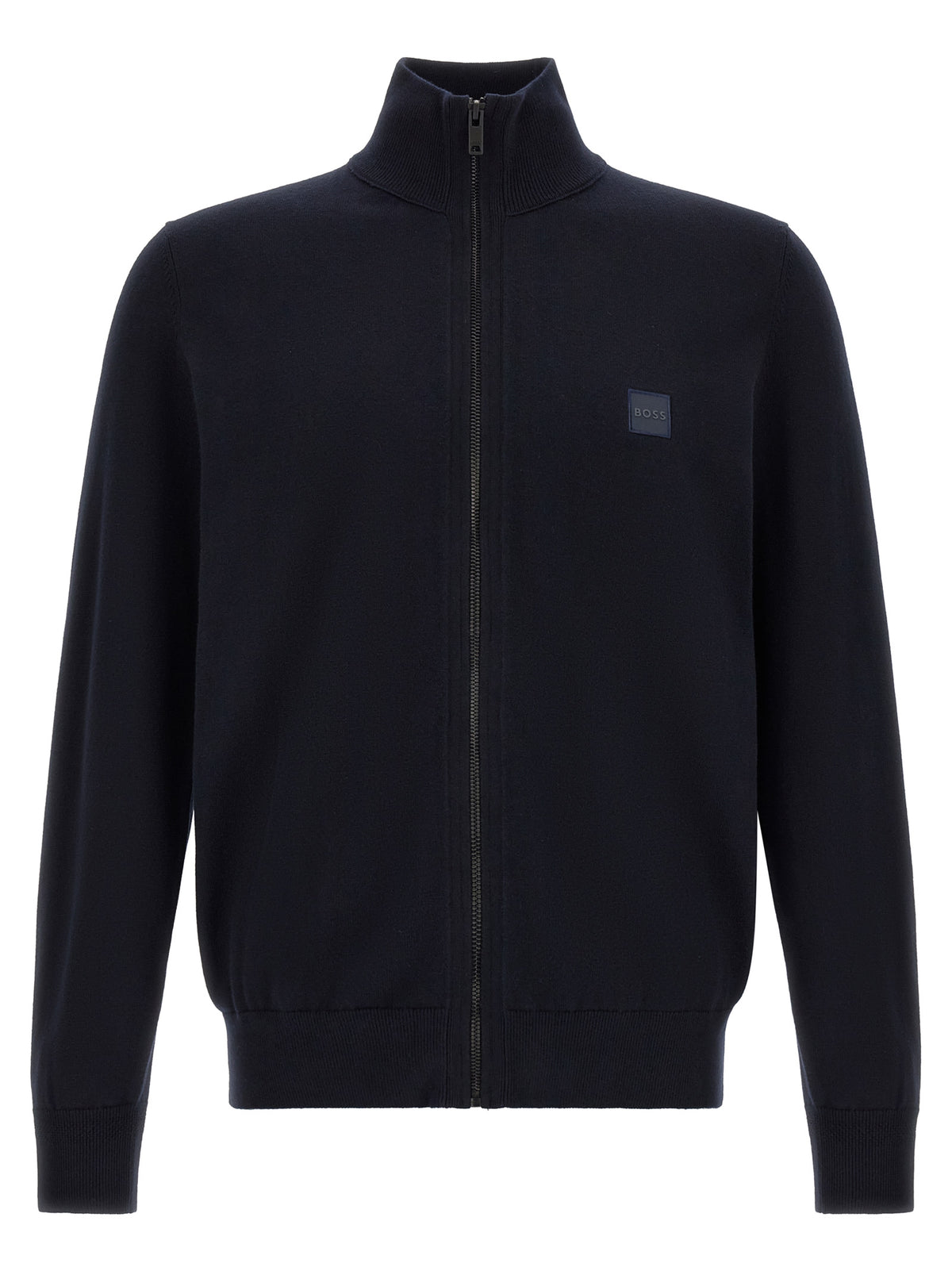 Hugo Boss Cardigan Régulier En Coton Bleu