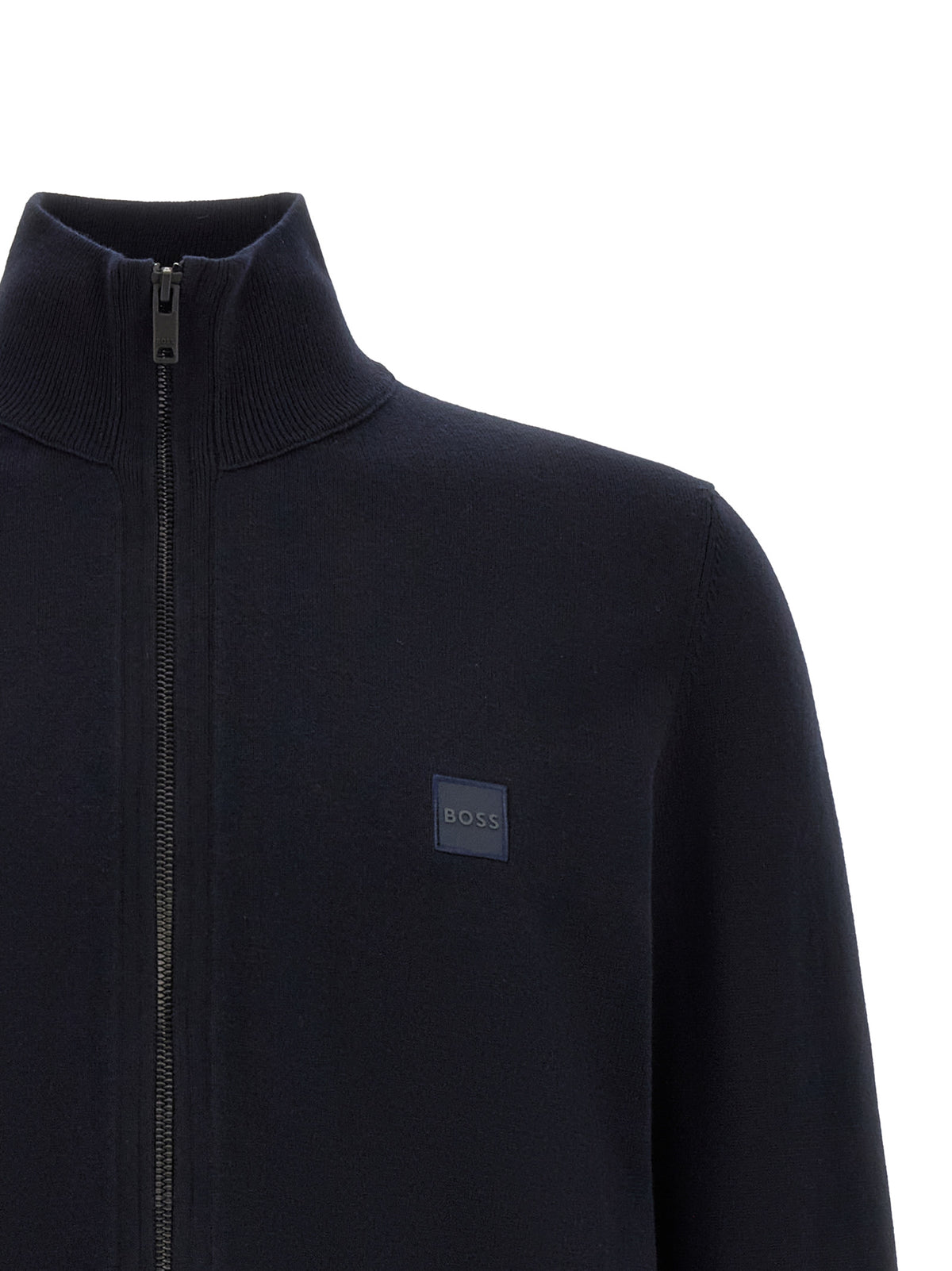 Hugo Boss Cardigan Régulier En Coton Bleu