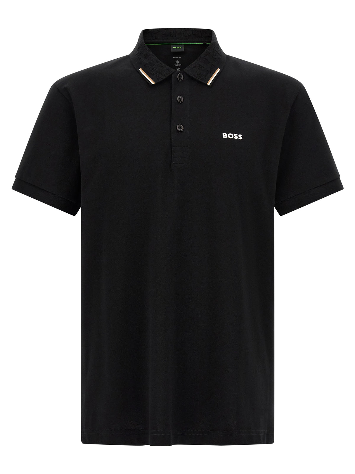 Polo en coton noir Hugo Boss coupe droite