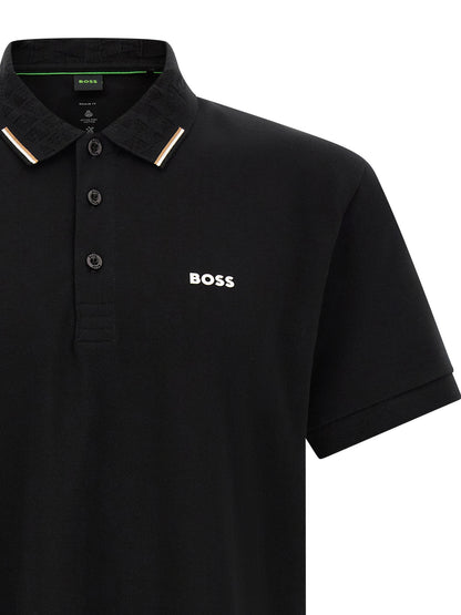 Polo en coton noir Hugo Boss coupe droite