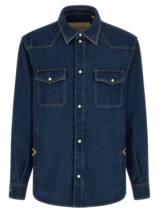 Blusa Valentino Garavani de algodón azul
