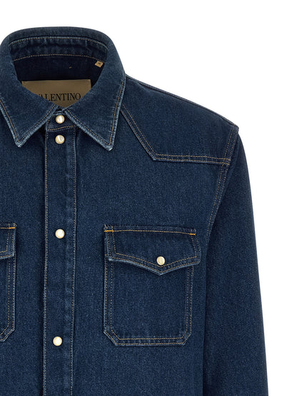 Blusa Valentino Garavani de algodón azul