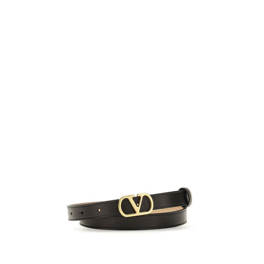 Cinturón regular Valentino Garavani negro de cordero Ovis Aries