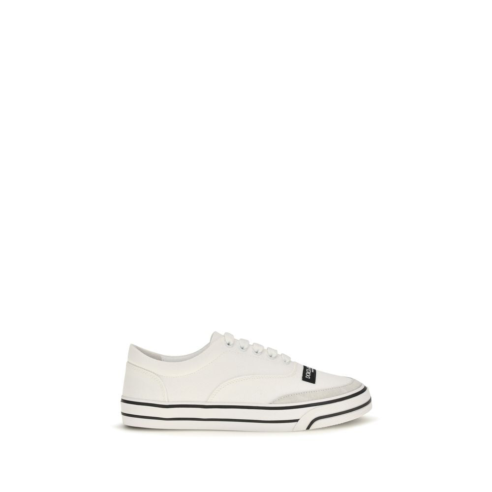Dolce & Gabbana White Low-Top Cotton Sneakers