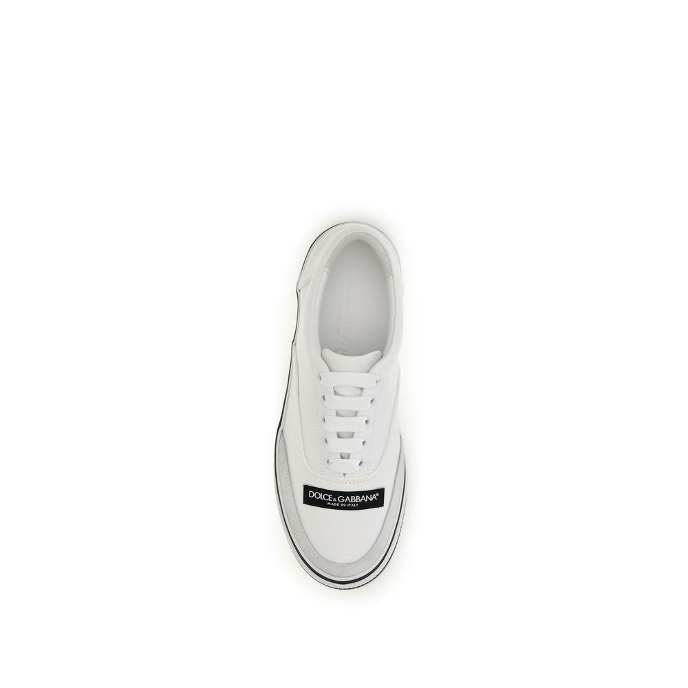 Dolce & Gabbana White Low-Top Cotton Sneakers