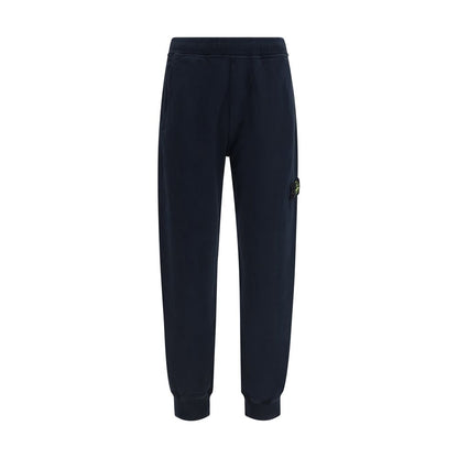 Stone Island Joggers Coton Bleu Avec Taille Élastique