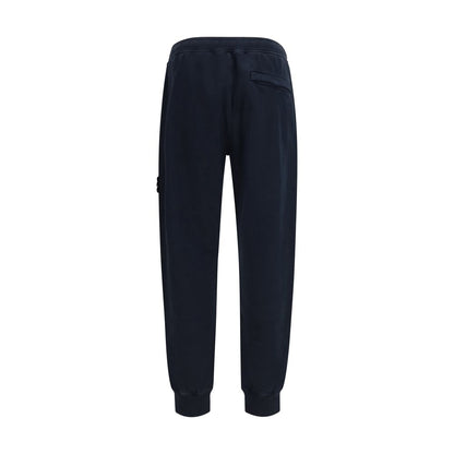 Stone Island Joggers Coton Bleu Avec Taille Élastique