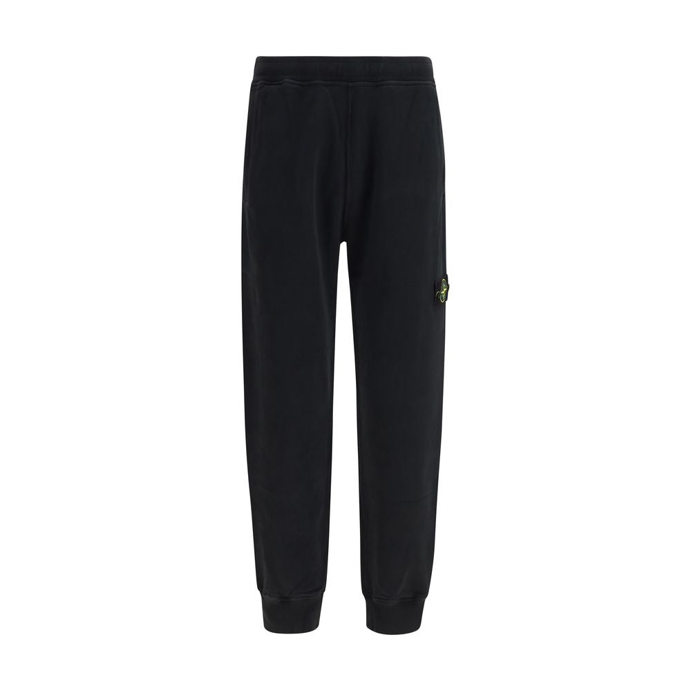 Pantalon de survêtement Stone Island en coton noir pour le sport