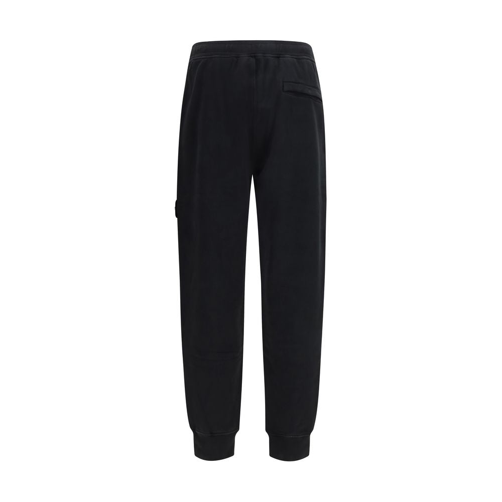 Pantalon de survêtement Stone Island en coton noir pour le sport