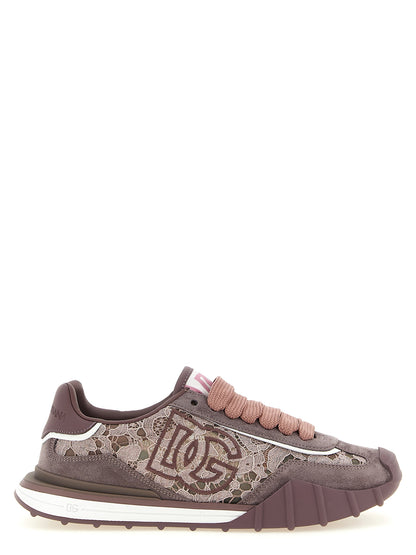 Baskets De Sport En Cuir Violet Style Athlétique Dolce & Gabbana