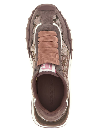 Baskets De Sport En Cuir Violet Style Athlétique Dolce & Gabbana