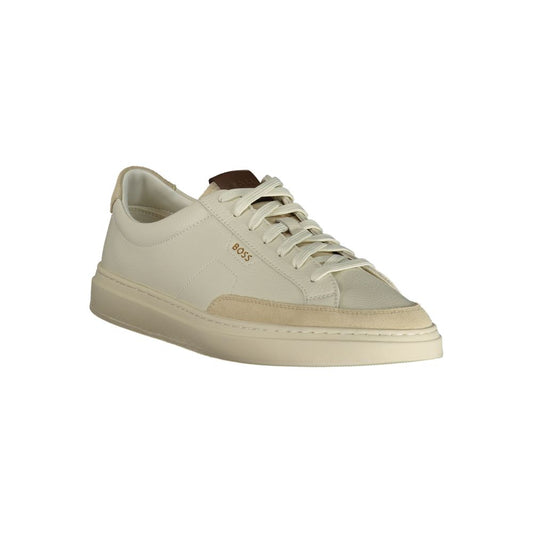 Hugo Boss Men's White Leather Sneaker