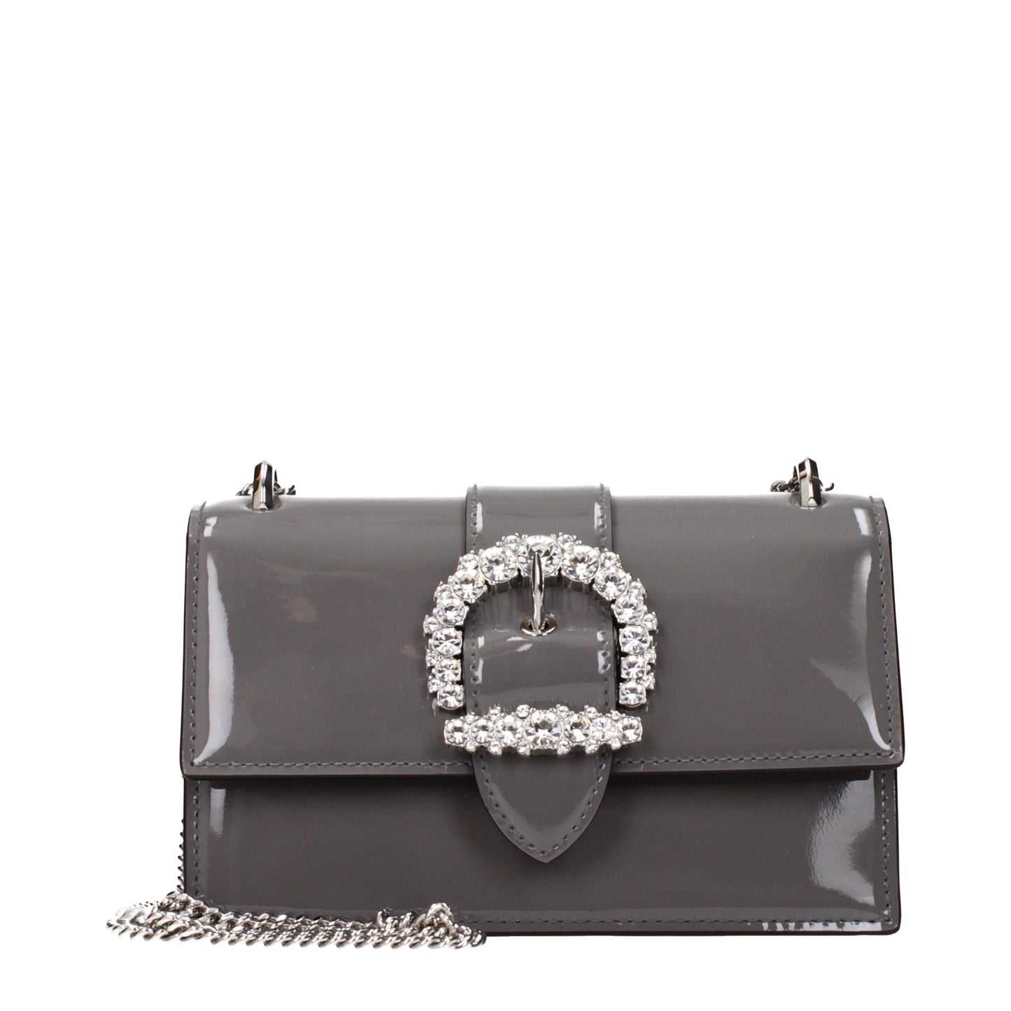 Bolso de hombro Jimmy Choo de cuero gris