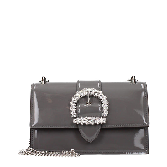 Bolso de hombro Jimmy Choo de cuero gris