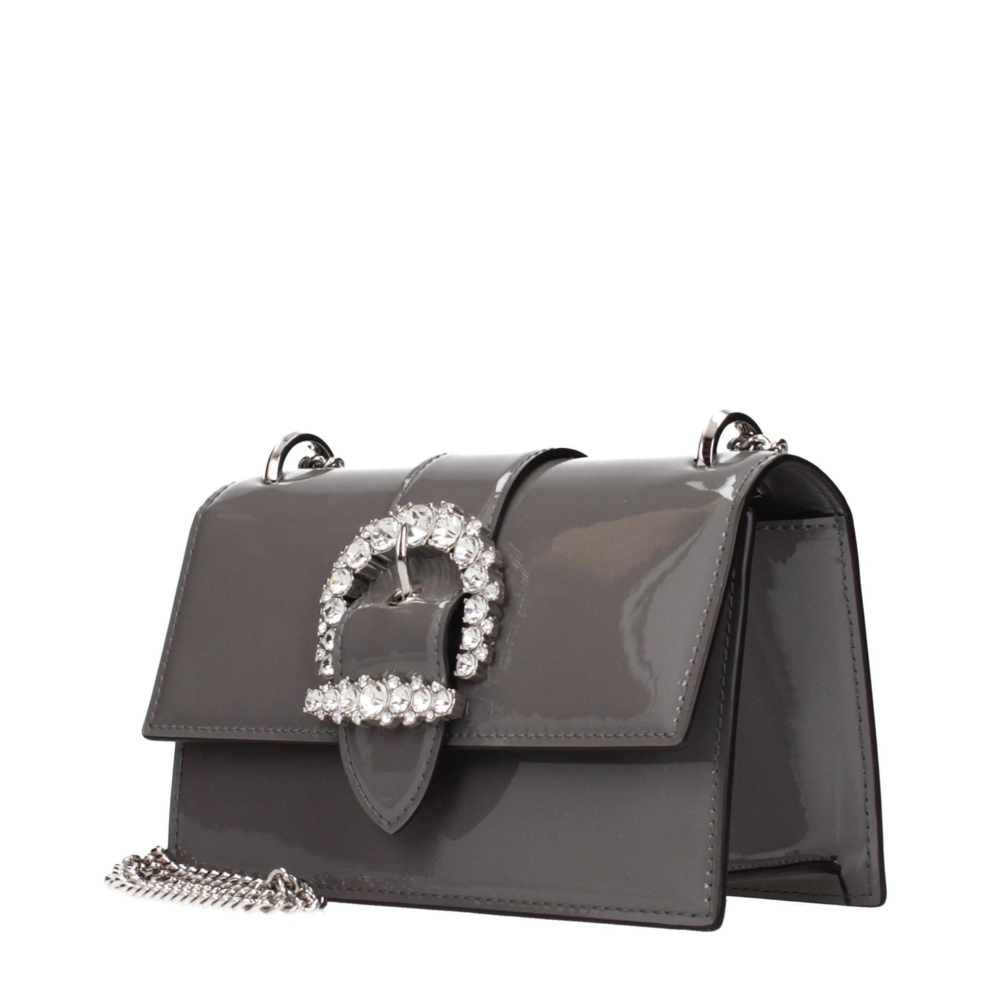 Bolso de hombro Jimmy Choo de cuero gris