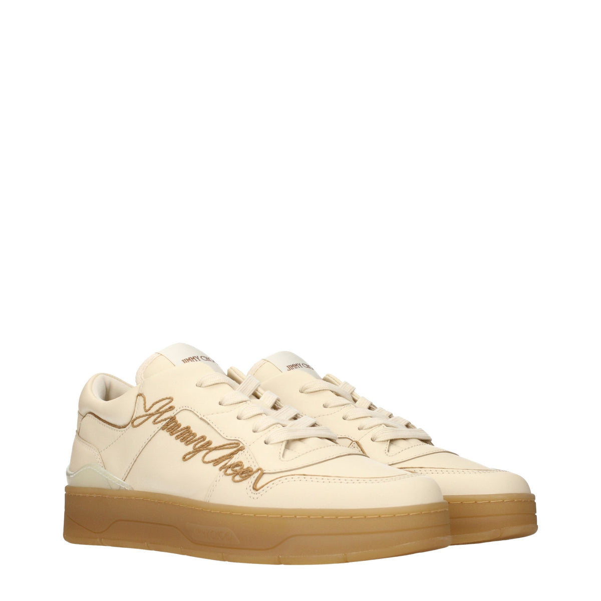 Baskets basses Jimmy Choo en cuir beige