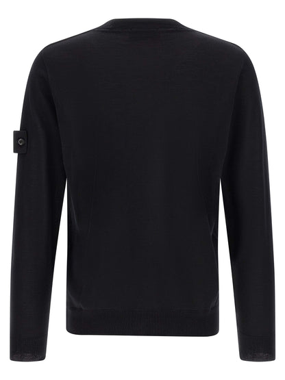 Cárdigan Stone Island de lana virgen negra