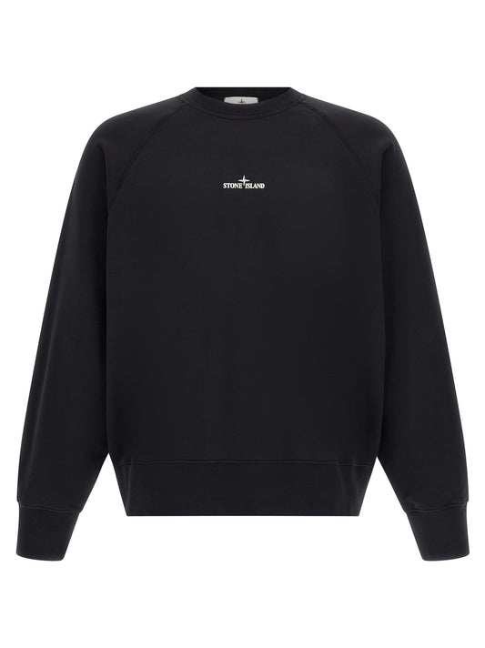 Sudadera de Algodón Negra Stone Island