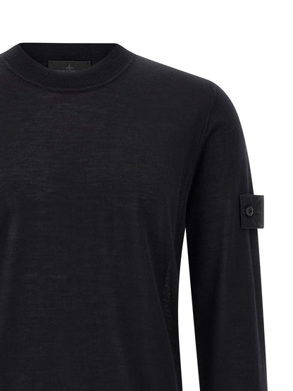 Cárdigan Stone Island de lana virgen negra