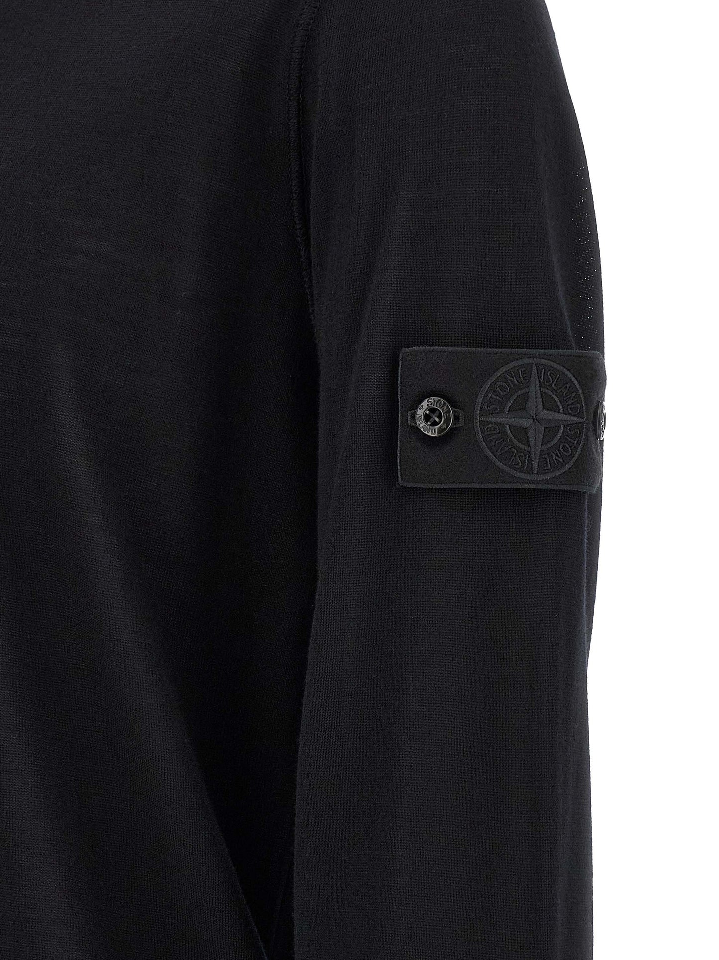 Cárdigan Stone Island de lana virgen negra