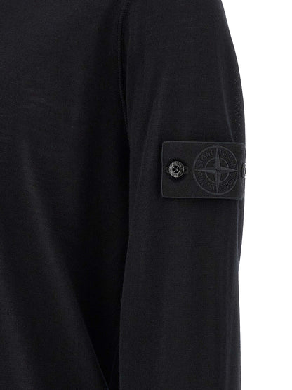 Cárdigan Stone Island de lana virgen negra