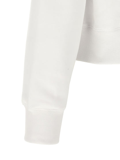 Sudadera con capucha de algodón blanca Gucci