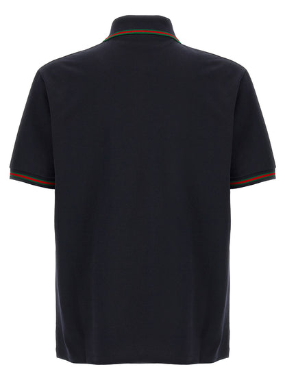 Polo en coton bleu Gucci