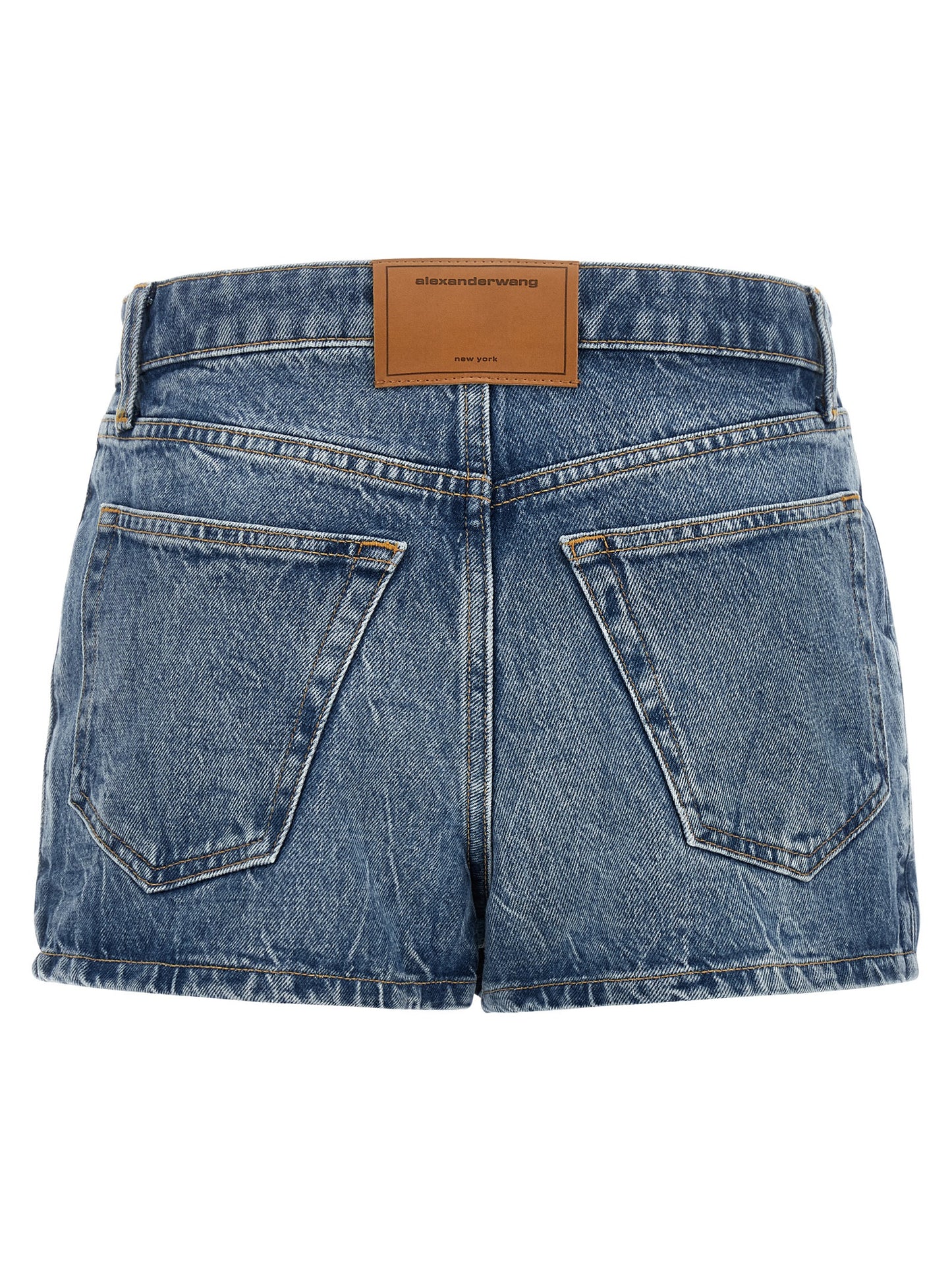 Alexander Wang Pantalones Cortos de Algodón Azules Bermuda
