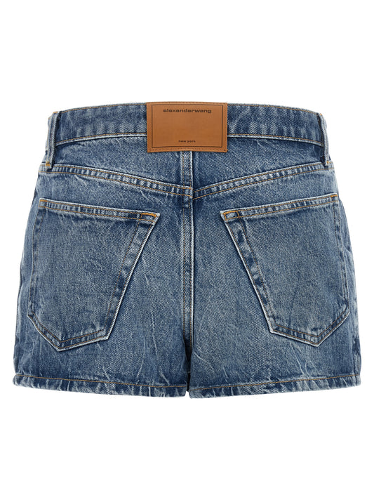 Alexander Wang Pantalones Cortos de Algodón Azules Bermuda