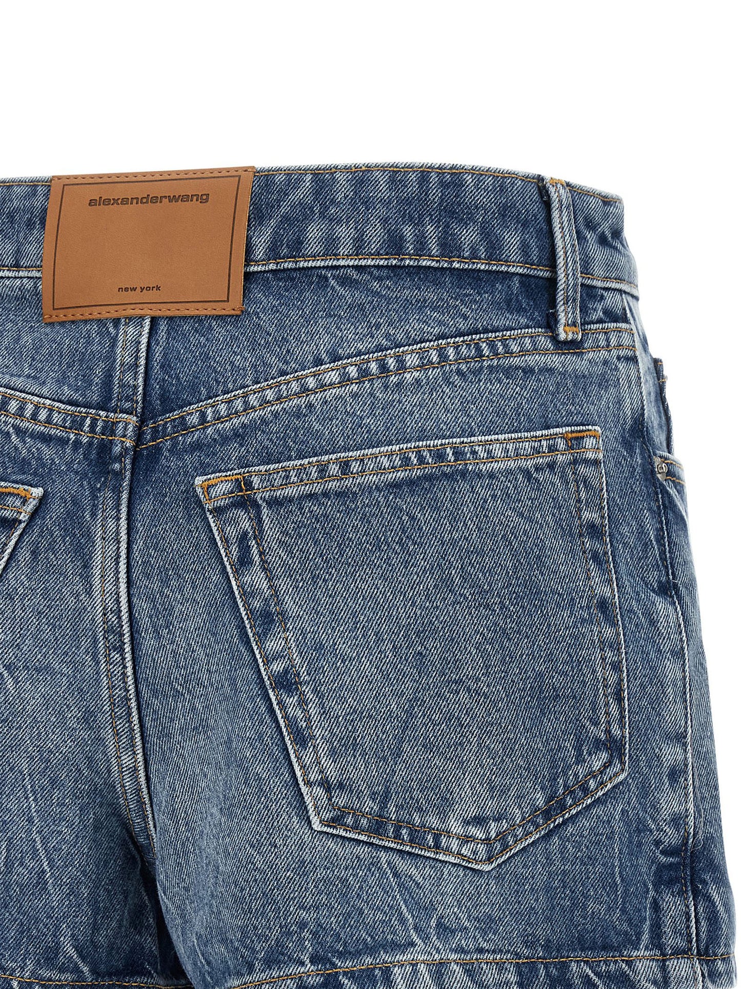 Alexander Wang Pantalones Cortos de Algodón Azules Bermuda