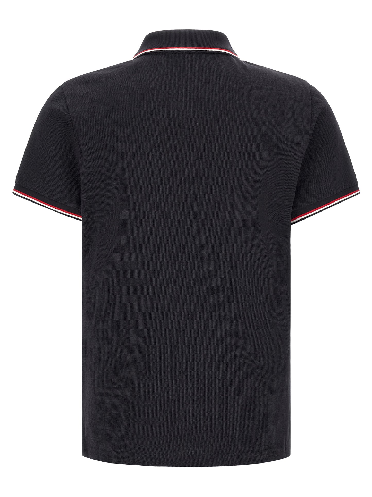 Polo Moncler en coton à manches courtes bleu