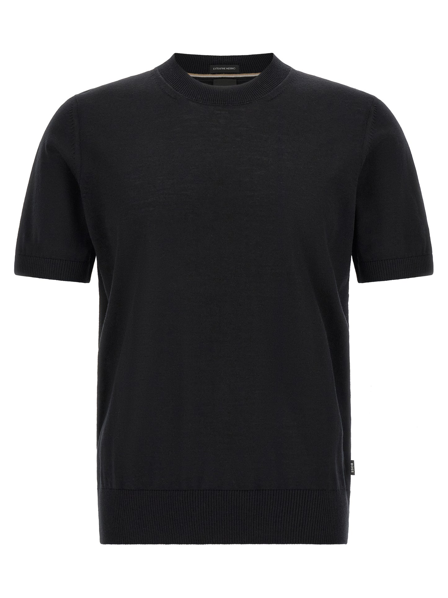 T-shirt Hugo Boss en laine vierge noire modèle H-Umauro