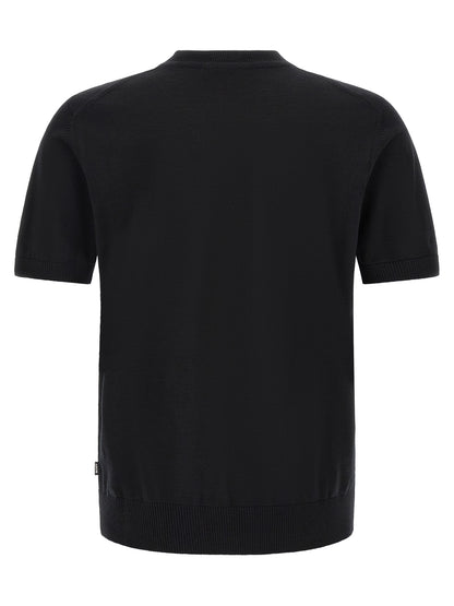 T-shirt Hugo Boss en laine vierge noire modèle H-Umauro