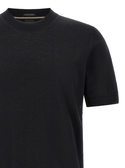 T-shirt Hugo Boss en laine vierge noire modèle H-Umauro
