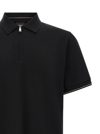 Camiseta Polo De Algodón Negro Hugo Boss Silueta Regular C-Pei 90