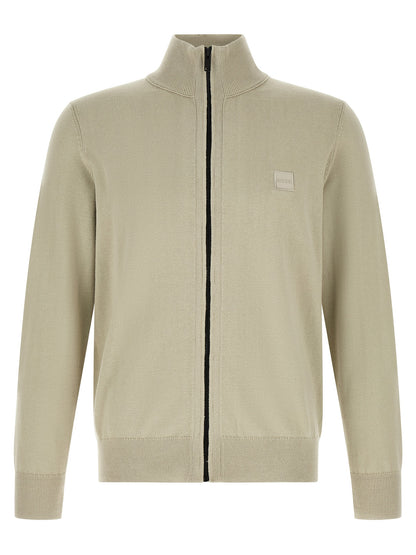 Cardigan Hugo Boss De Algodón Beige De Acabados Precisos