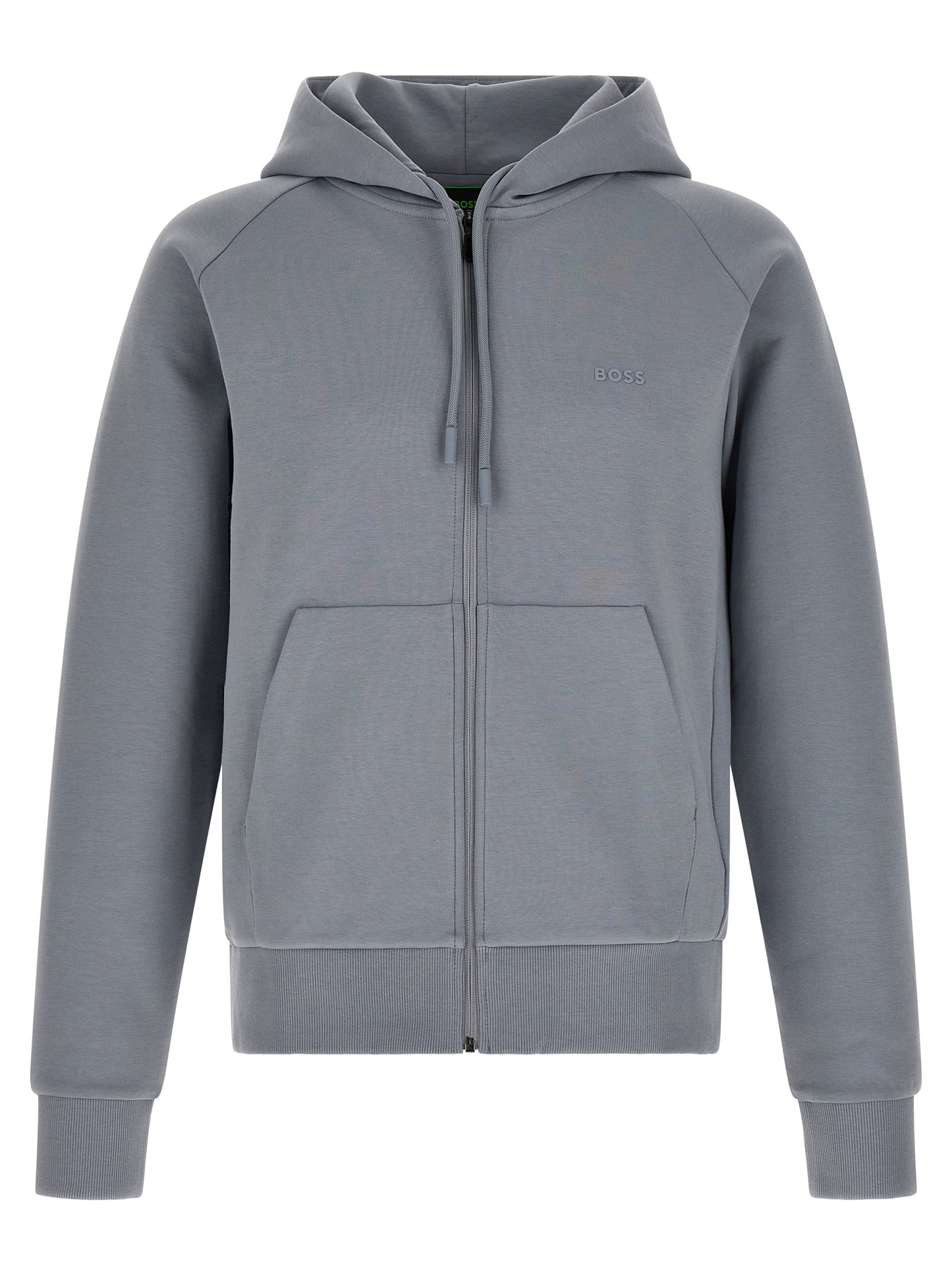 Sudadera Hugo Boss De Algodón Con Cremallera Frontal Gris