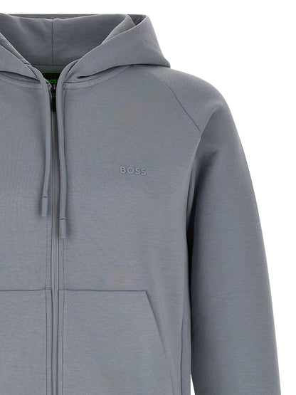 Sudadera Hugo Boss De Algodón Con Cremallera Frontal Gris