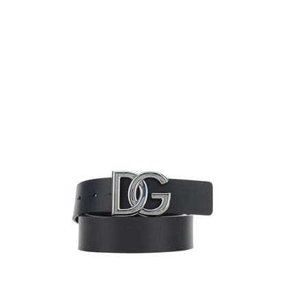 Dolce & Gabbana Regular Black Calfskin Belt Bos Taurus