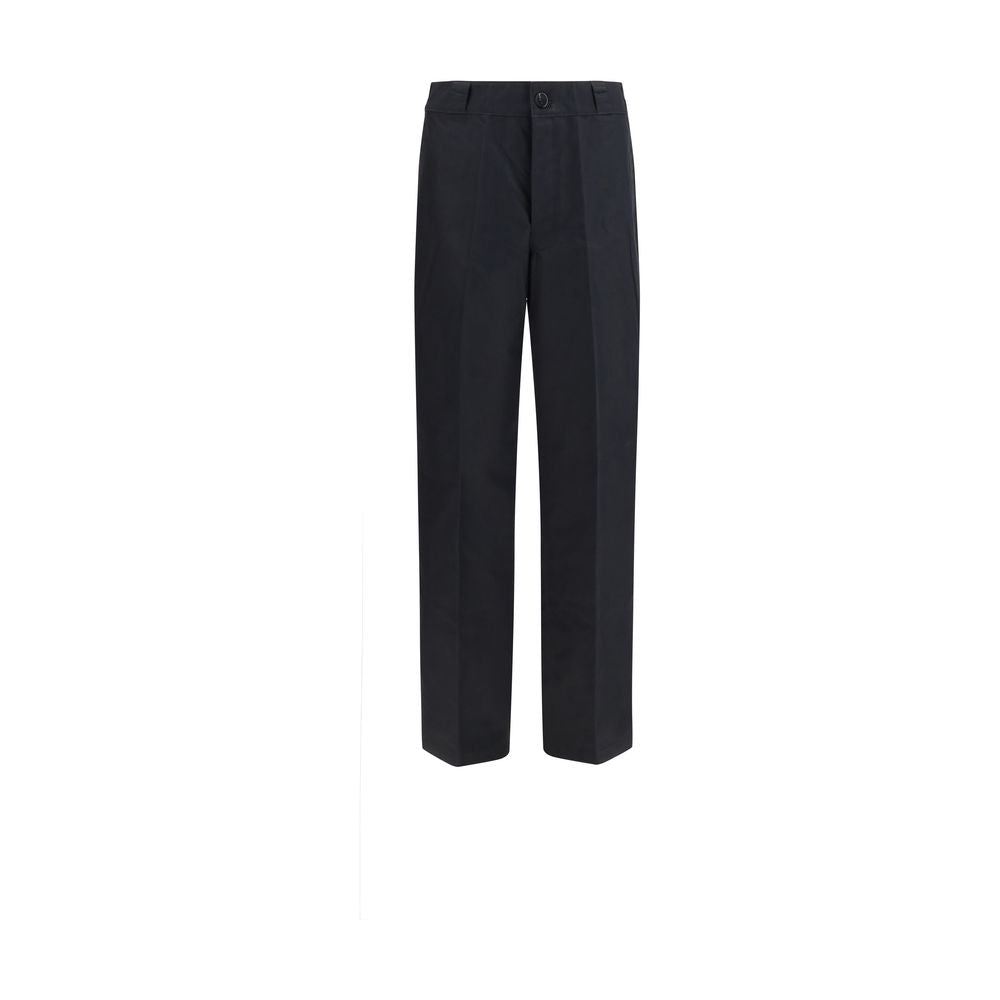 Pantalones casuales de algodón negros Prada