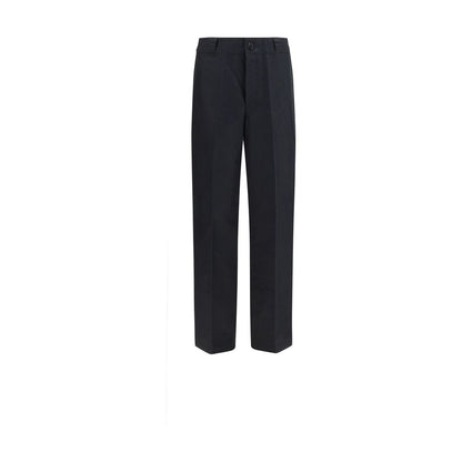Pantalones casuales de algodón negros Prada