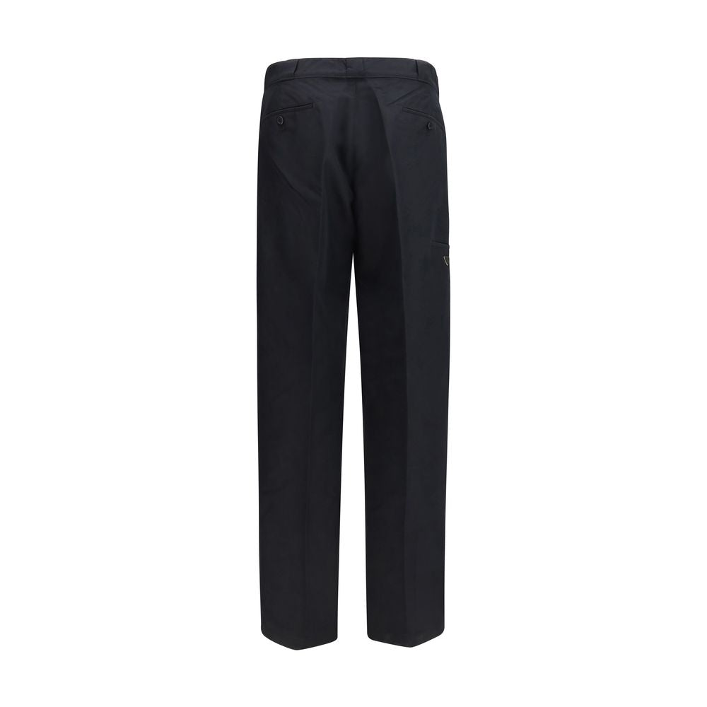 Pantalones casuales de algodón negros Prada