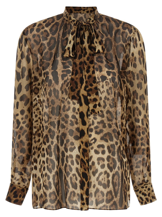 Blusa de seda marrón Dolce & Gabbana
