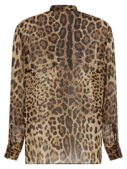 Blusa de seda marrón Dolce & Gabbana